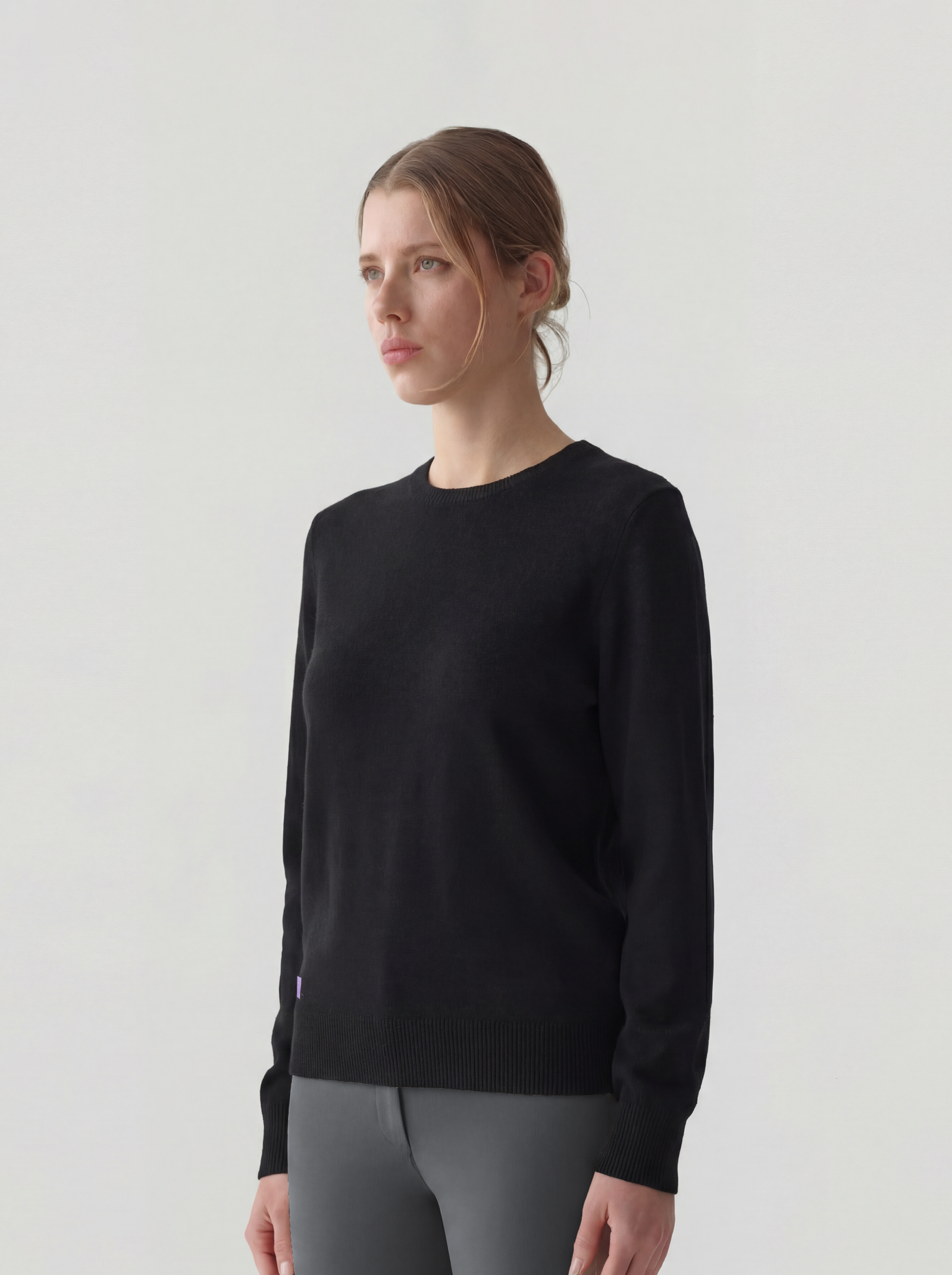 Cashmere Blend Crewneck: Noir